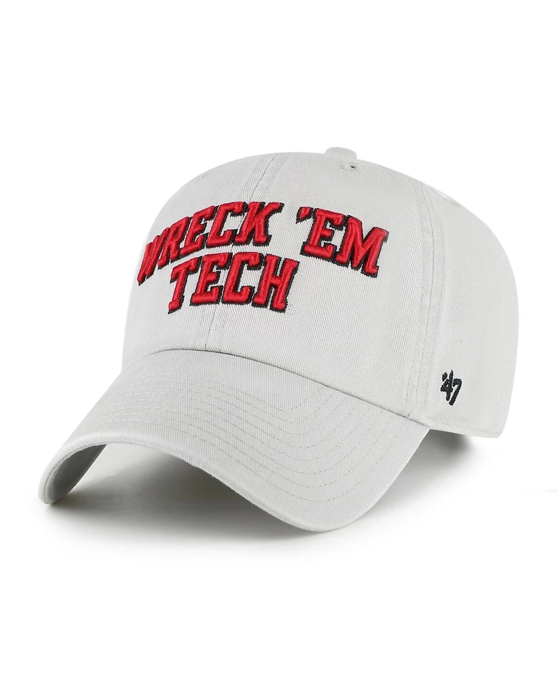 '47 Brand Men's Gray Texas Tech Red Raiders Clean Up Adjustable Hat