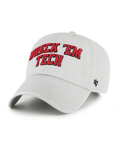 '47 Brand Men's Gray Texas Tech Red Raiders Clean Up Adjustable Hat