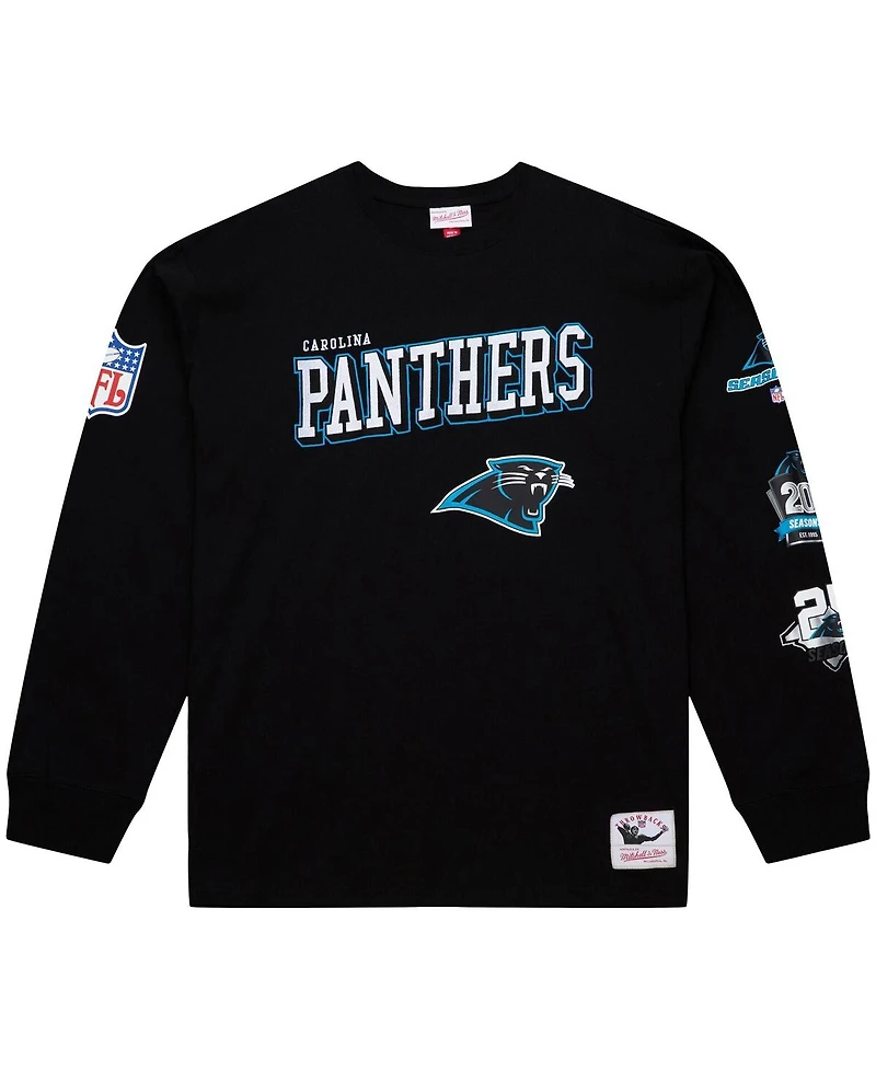 Mitchell & Ness Men's Black Carolina Panthers Training Camp Vintage Logos Long Sleeve T-Shirt