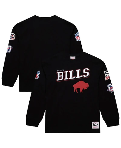 Mitchell & Ness Men's Black Buffalo Bills Training Camp Vintage Logos Long Sleeve T-Shirt
