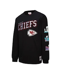 Mitchell & Ness Men's Black Kansas City Chiefs Training Camp Vintage Logos Long Sleeve T-Shirt