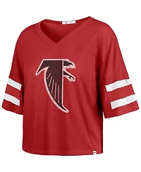 '47 Brand Women's Red Atlanta Falcons Premier Scout Cropped V-Neck T-Shirt