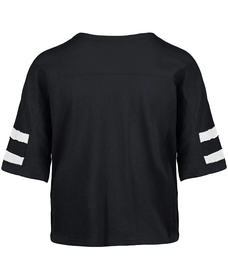 '47 Brand Women's Navy Chicago Bears Premier Scout Cropped V-Neck T-Shirt