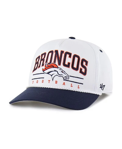 '47 Brand Men's White/Navy Denver Broncos Roscoe Two-Toned Hitch Adjustable Hat