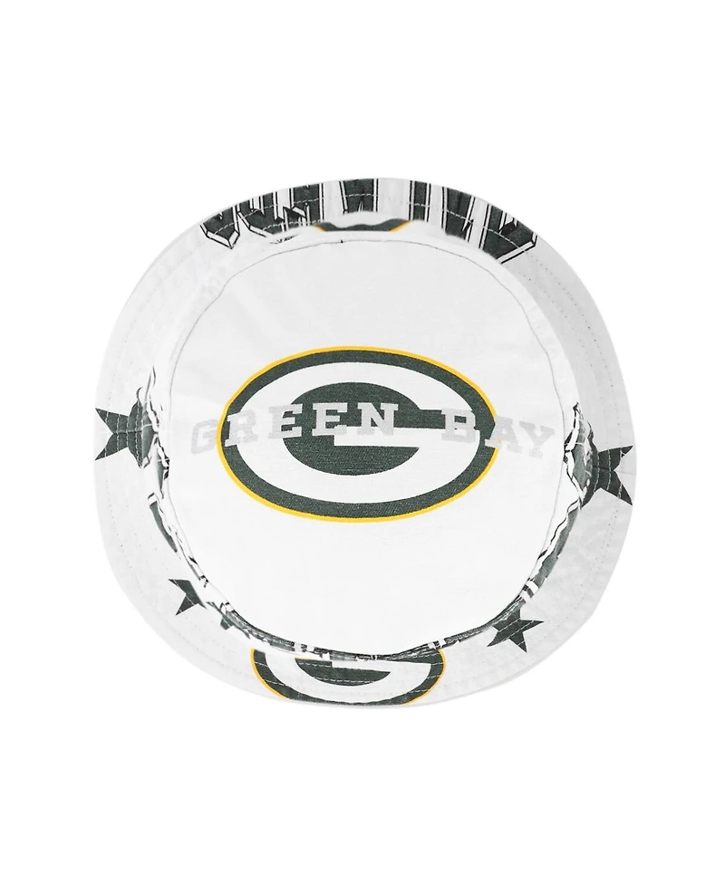 '47 Brand Women's White Green Bay Packers Energize Bucket Hat