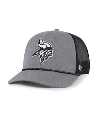 '47 Brand Men's Heather Charcoal Minnesota Vikings Carbon Rope Trucker Adjustable Hat