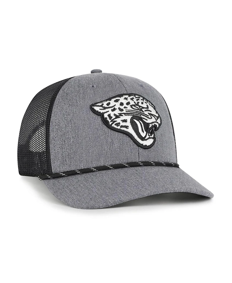 '47 Brand Men's Heather Charcoal Jacksonville Jaguars Carbon Rope Trucker Adjustable Hat