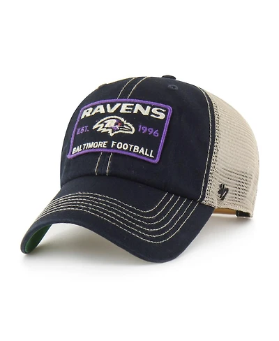 '47 Brand Men's Black Baltimore Ravens Wabash Trucker Clean Up Adjustable Hat
