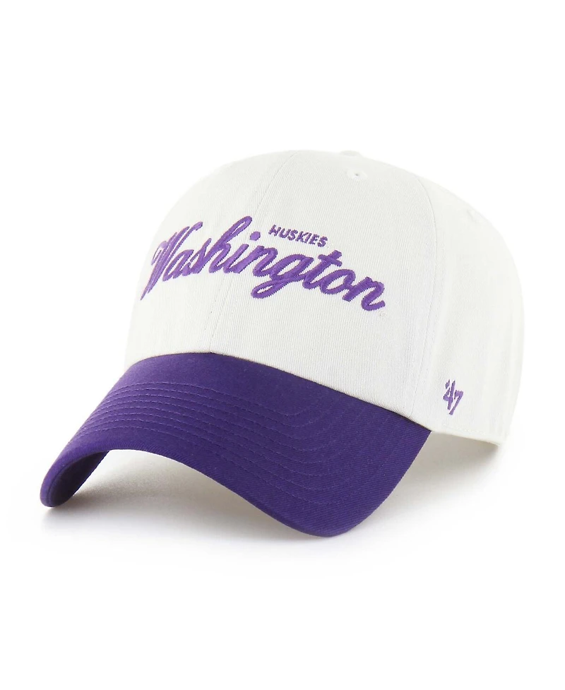 '47 Brand Men's White Washington Huskies Contemporary Basics Foundation Clean Up Adjustable Hat