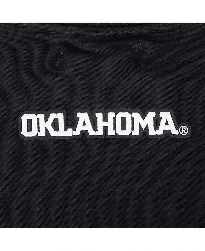 Pro Standard Women's Black Oklahoma Sooners Cropped Pullover Sweatshirt