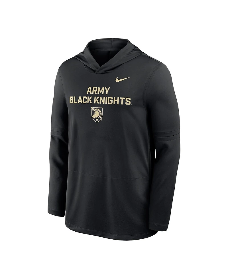 Nike Men's Black Army Black Knights 2025 Sideline Dri-fit Long Sleeve Hoodie T-Shirt