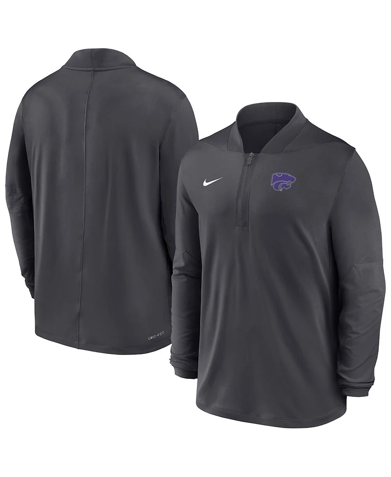 Nike Men's Anthracite Kansas State Wildcats Dri-fit Half-Zip Pullover Sweatshirt