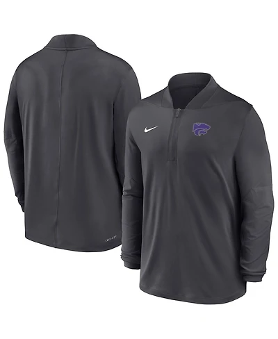 Nike Men's Anthracite Kansas State Wildcats Dri-fit Half-Zip Pullover Sweatshirt