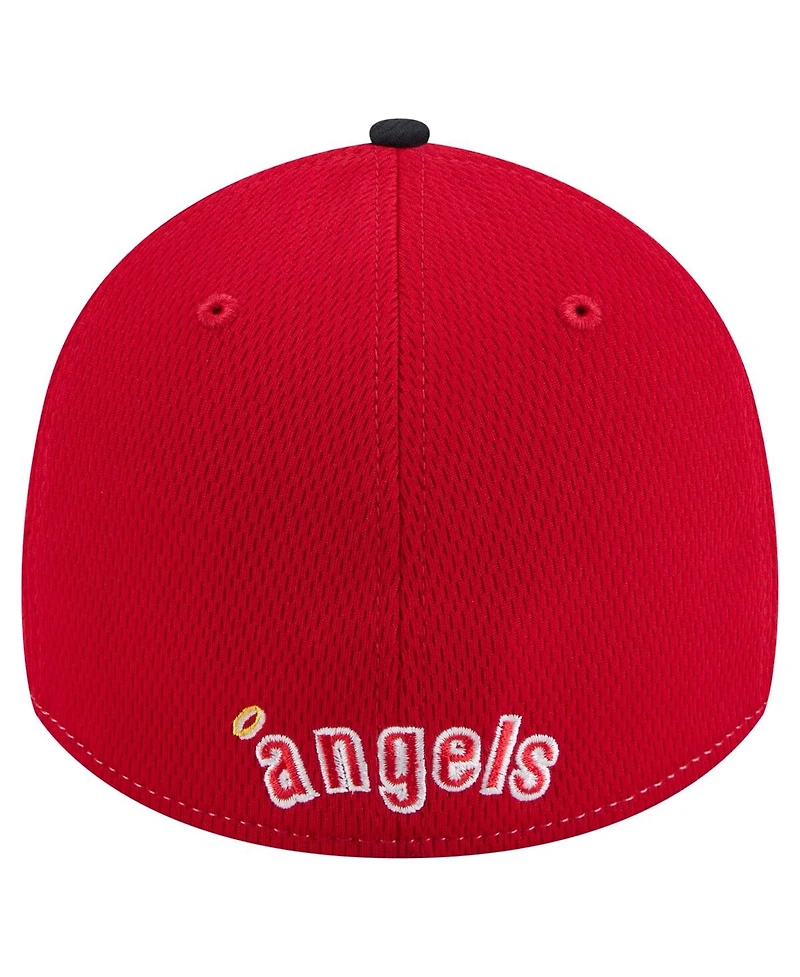 New Era Men's Red/Navy Los Angeles Angels 2025 Mlb Clubhouse 39THIRTY Flex Hat