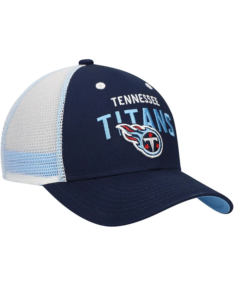 Outerstuff Big Boys and Girls Navy Tennessee Titans Core Lockup Trucker Adjustable Hat