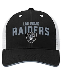 Outerstuff Big Boys and Girls Black Las Vegas Raiders Core Lockup Trucker Adjustable Hat