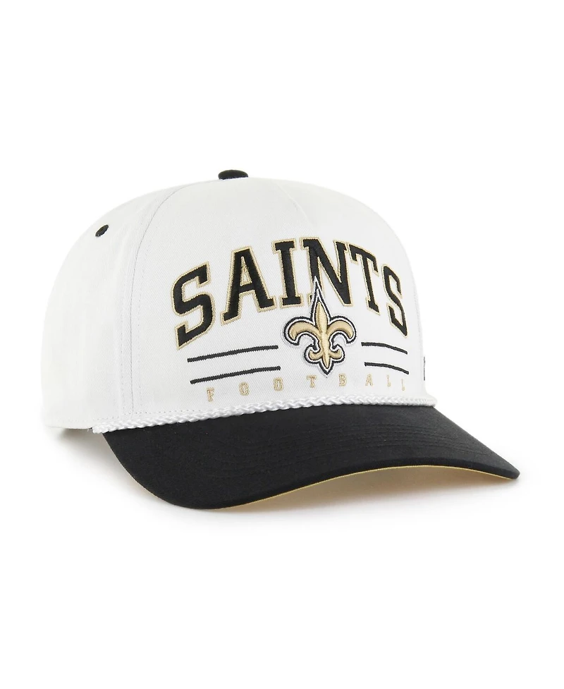 '47 Brand Men's White/Black New Orleans Saints Roscoe Two-Toned Hitch Adjustable Hat