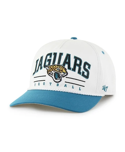 '47 Brand Men's White/Teal Jacksonville Jaguars Roscoe Two-Toned Hitch Adjustable Hat