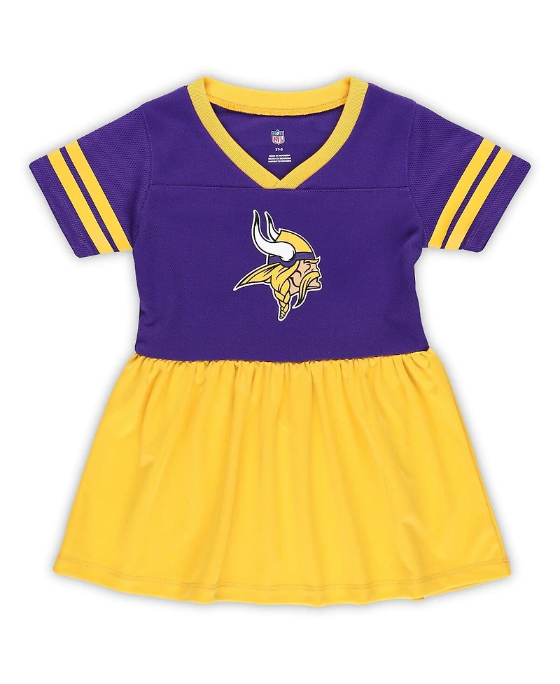 Outerstuff Girls Toddler Purple Minnesota Vikings Stadium Lights Fashion Jersey Dress