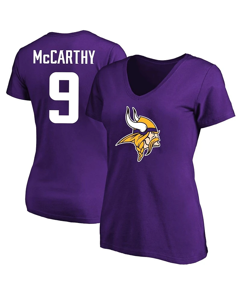 Fanatics Women's J.j. McCarthy Purple Minnesota Vikings Plus Fair Catch Name Number Scoop Neck T-Shirt