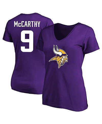 Fanatics Women's J.j. McCarthy Purple Minnesota Vikings Plus Fair Catch Name Number Scoop Neck T-Shirt