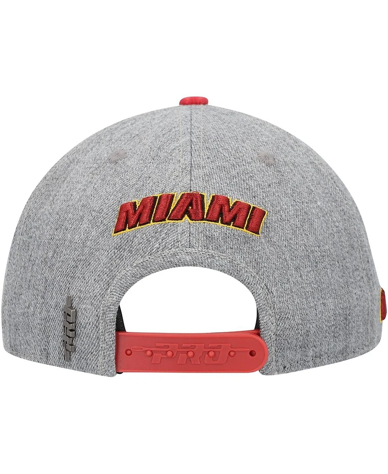 Pro Standard Men's Gray/Red Miami Heat Classic Logo Two-Tone Snapback Hat