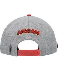 Pro Standard Men's Gray/Red Miami Heat Classic Logo Two-Tone Snapback Hat