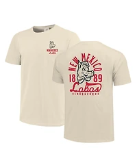 Image One Men's Cream New Mexico Lobos Comfort Colors Mascot Overlay T-Shirt