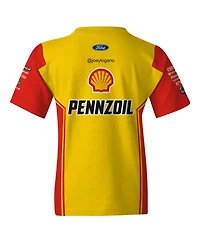 Team Penske Big Boys and Girls Yellow Joey Logano Shell/Pennzoil Uniform T-Shirt