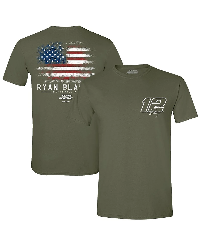 Team Penske Men's Green Ryan Blaney Flag T-Shirt