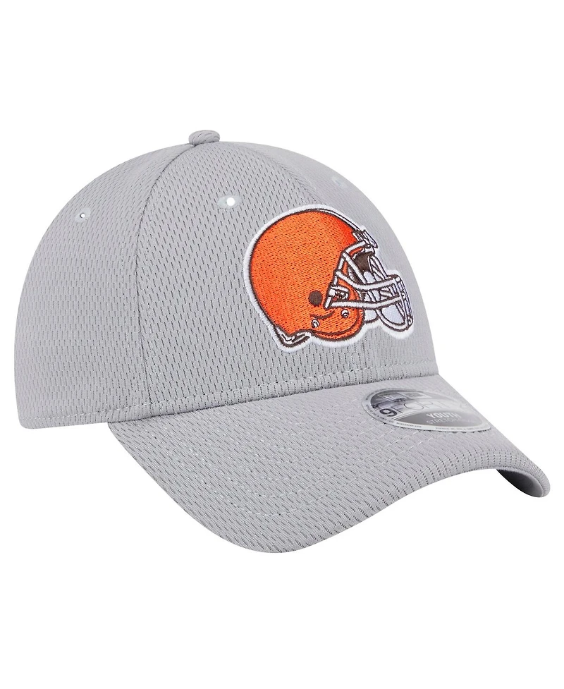 New Era Big Boys and Girls Gray Cleveland Browns Main 9FORTY Adjustable Hat