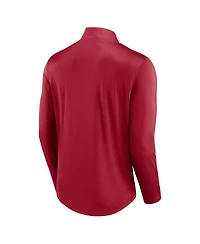 Fanatics Men's Crimson Oklahoma Sooners Quarterback Mock Neck Quarter-Zip Sweatshirt