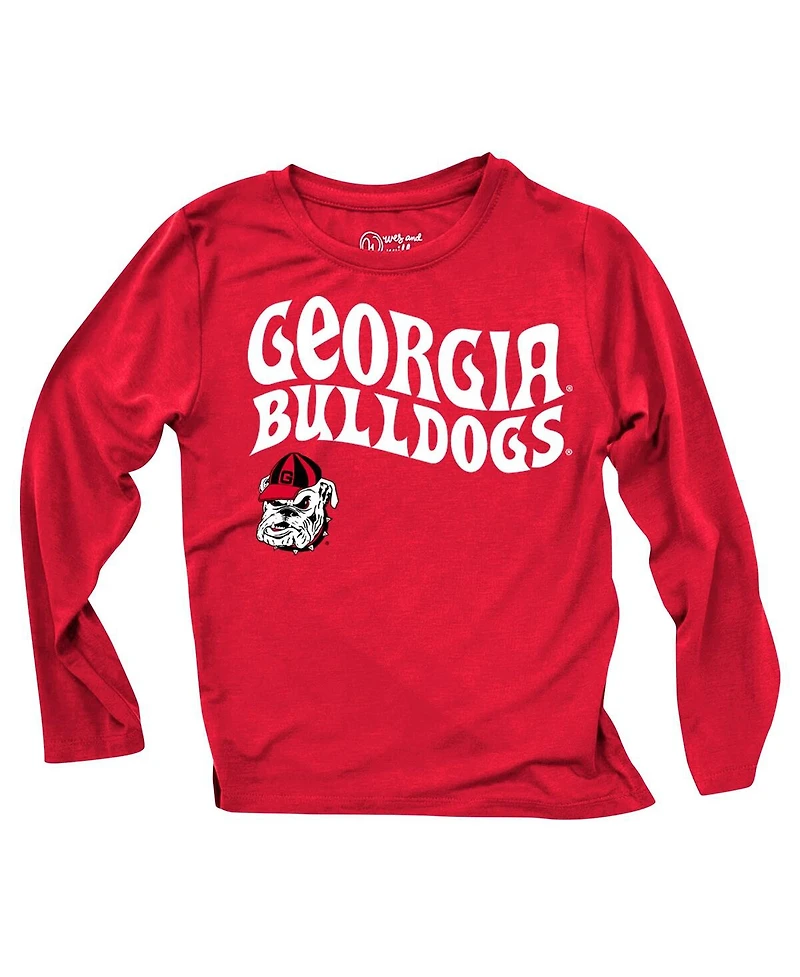 Wes Willy Baby Boys and Girls 2-Piece Georgia Bulldogs Long Sleeve Top Striped Tri-Blend Leggings Set