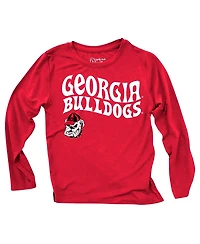 Wes Willy Baby Boys and Girls 2-Piece Georgia Bulldogs Long Sleeve Top Striped Tri-Blend Leggings Set