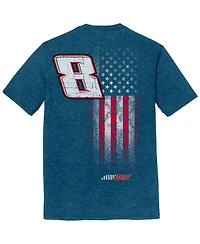 Richard Childress Racing Team Collection Men's Heather Blue Kyle Busch Flag Tri-Blend T-Shirt