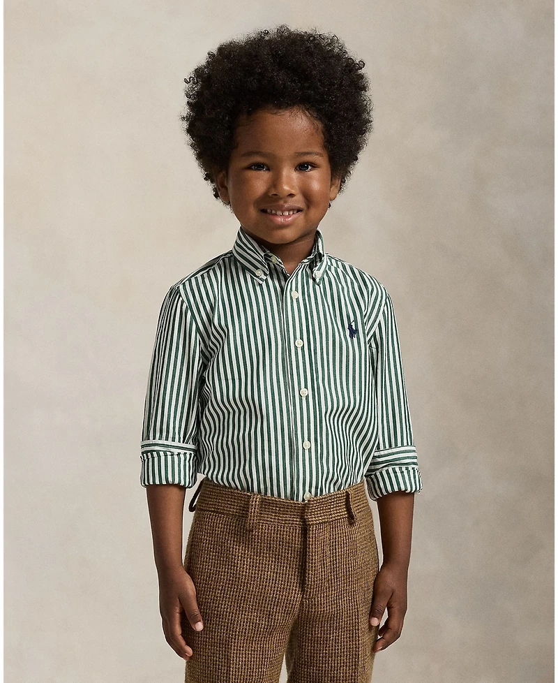 Polo Ralph Lauren Toddler and Little Boys Striped Cotton Poplin Shirt