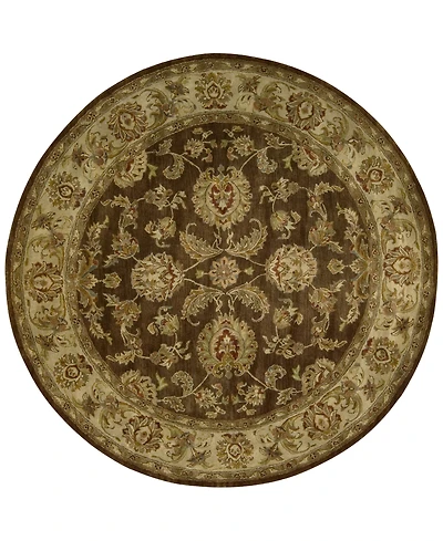 Nourison Home Rajah Antique Tabriz Brown 8' Round Rug
