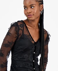 And Now This Women's Lace Velvet-Trim Maxi Dress, Macy's Exclusive
