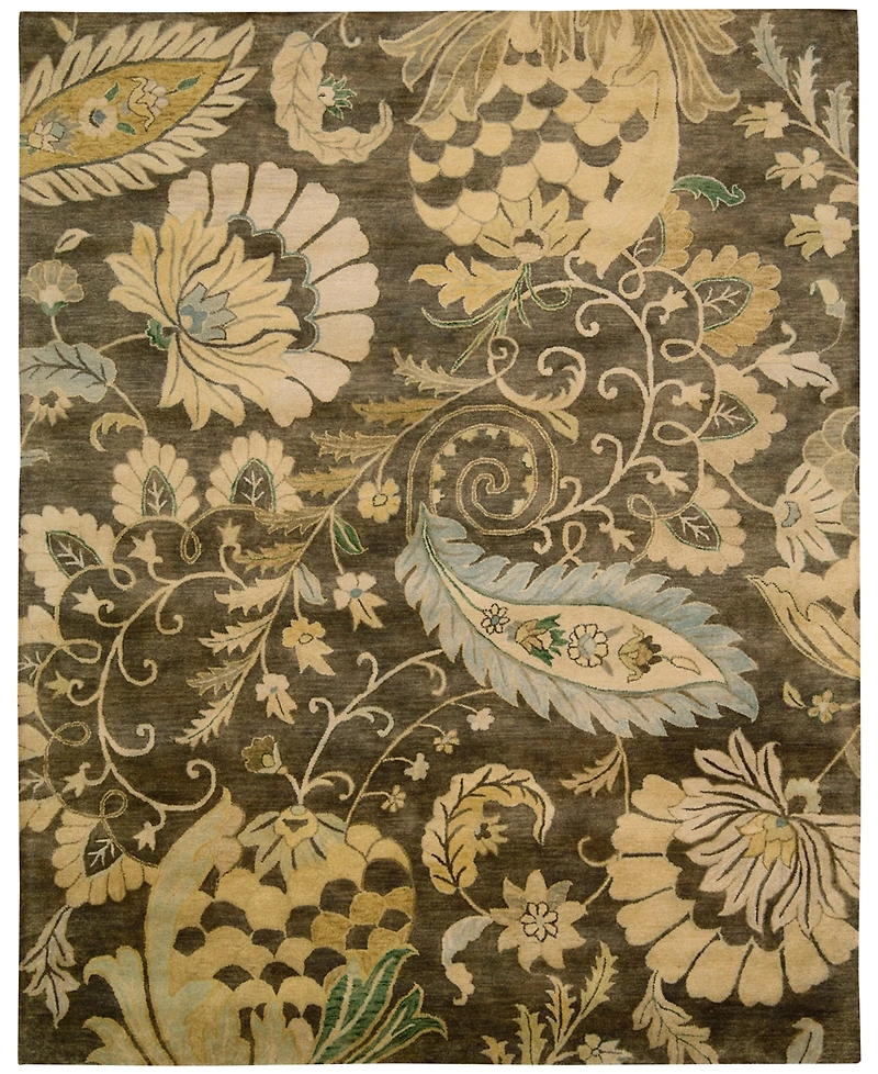 Closeout! Nourison Home Rajah Paisley Floral 7'9" x 9'9" Area Rug