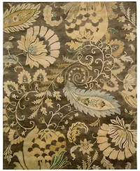Closeout Nourison Home Rajah Paisley Floral Moss Area Rugs