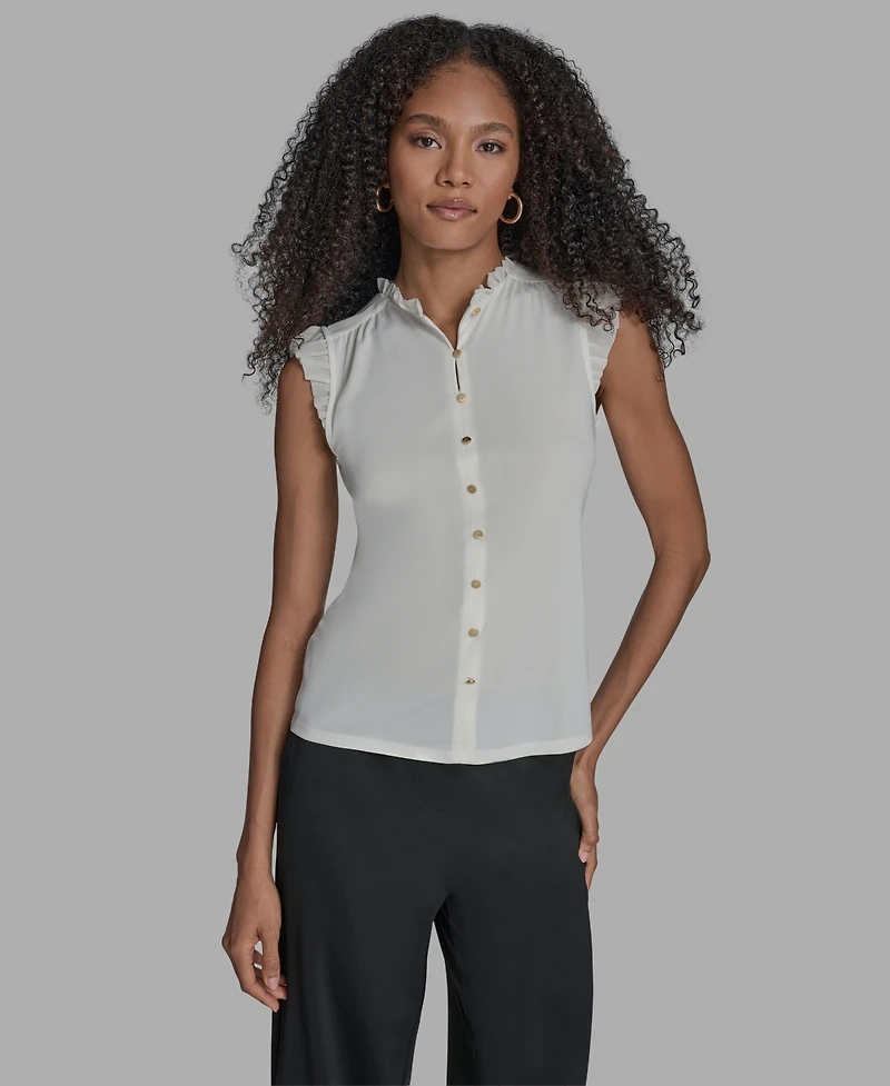 Bcbg Women's Sleeveless Button Down Blouse
