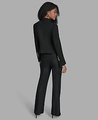 Bcbg Women's Padded Shoulder Open Front Jacket