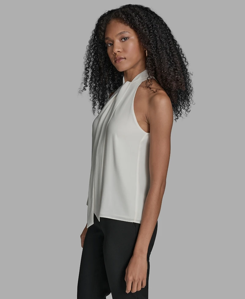 Bcbg Women's Sleeveless Tie Neck Blouse