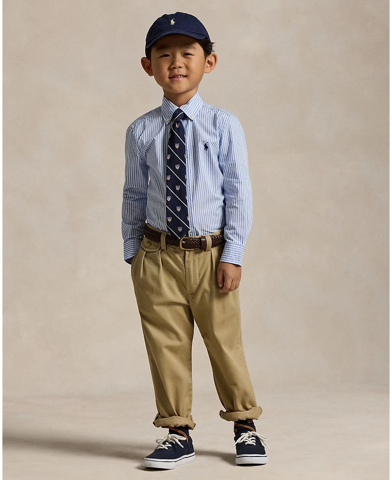Polo Ralph Lauren Toddler and Little Boys Striped Cotton Poplin Shirt