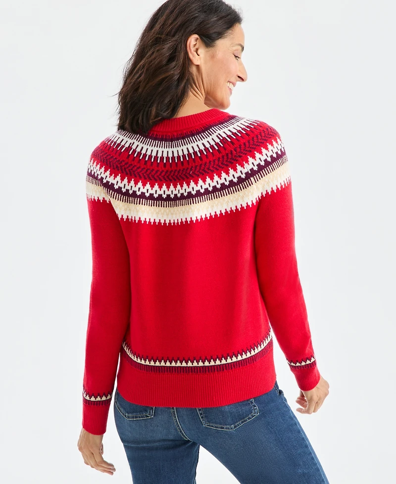 Style & Co Petite Fair Isle Long Sleeve Sweater, Macy's Exclusive