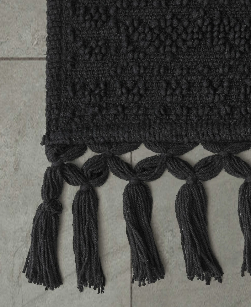 French Connection Nellore Fringe Cotton 17" x 28" Bath Rug