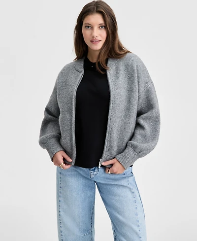 On 34th Women's Sweater-Knit Bomber Jacket, Macy's Exclusive