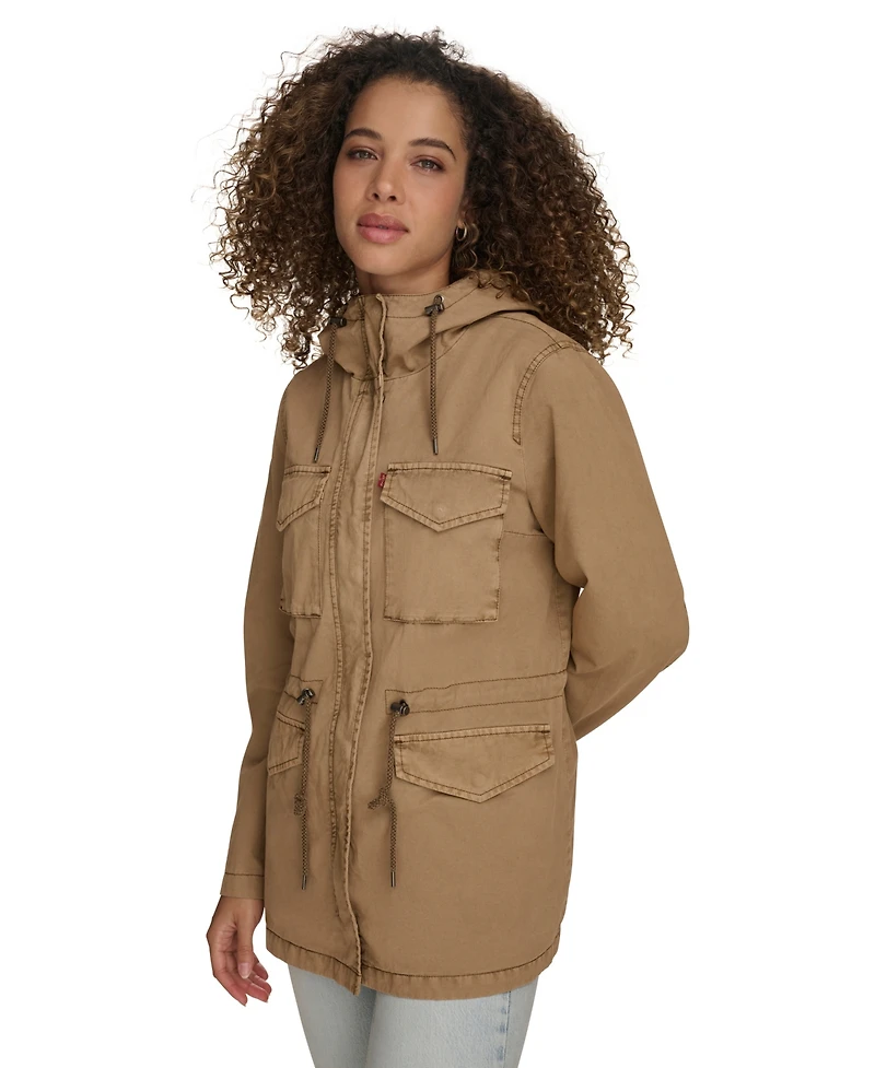 Levi's Women's Lightweight Washed Cotton Military Jacket
