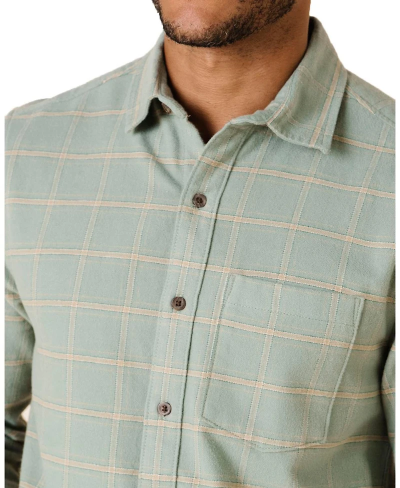 Hope & Henry Mens' Brushed Flannel Button Down Shirt