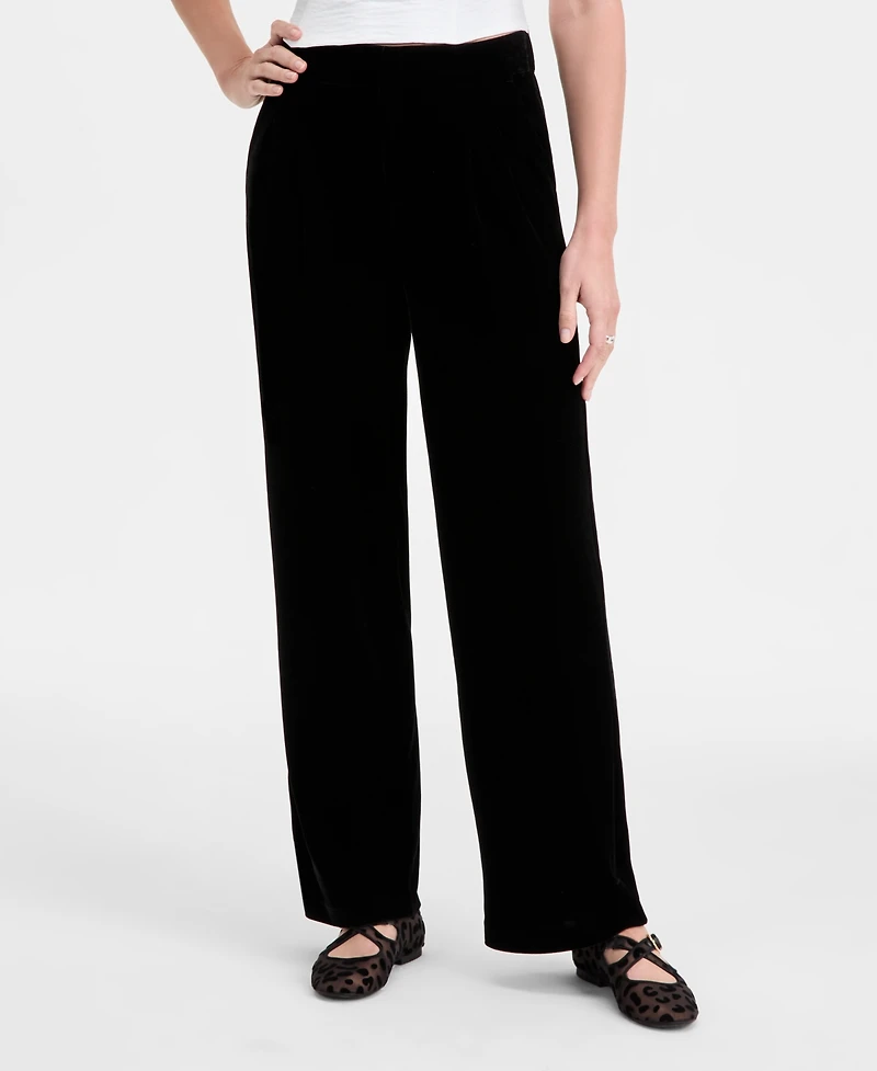 On 34th Women's Velvet Wide-Leg Trouser Pants, Macy's Exclusive